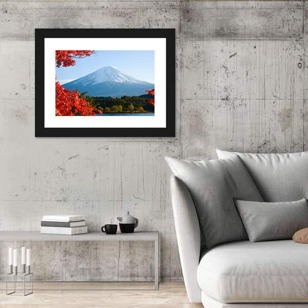 Mt Fuji In Autumn Canvas Wall Art-5 Horizontal-Gallery Wrap-22" x 12"-Tiaracle