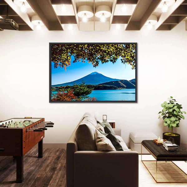Mt Fuji Japan Canvas Wall Art-1 Piece-Floating Frame-24" x 16"-Tiaracle