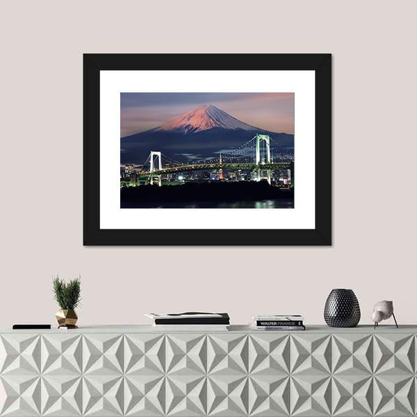 Mt Fuji Surreal View Canvas Wall Art-3 Horizontal-Gallery Wrap-25" x 16"-Tiaracle