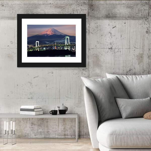Mt Fuji Surreal View Canvas Wall Art-5 Horizontal-Gallery Wrap-22" x 12"-Tiaracle