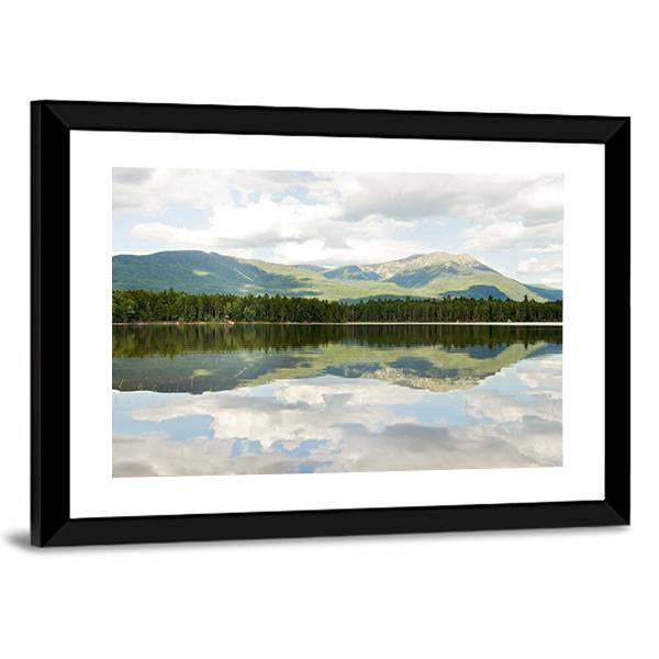Mt Katahdin From Lake Canvas Wall Art-1 Piece-Framed Print-20" x 16"-Tiaracle