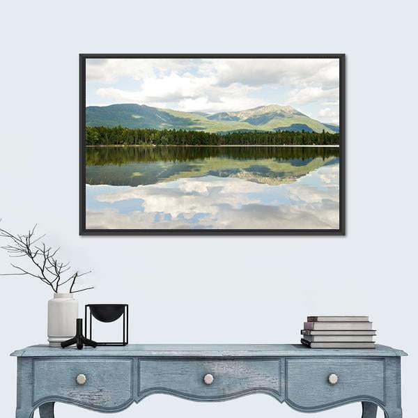 Mt Katahdin From Lake Canvas Wall Art-3 Horizontal-Gallery Wrap-25" x 16"-Tiaracle
