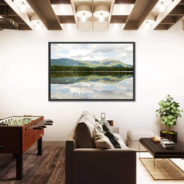Mt Katahdin From Lake Canvas Wall Art-3 Horizontal-Gallery Wrap-25" x 16"-Tiaracle