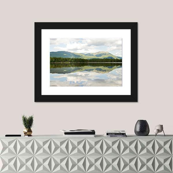 Mt Katahdin From Lake Canvas Wall Art-3 Horizontal-Gallery Wrap-25" x 16"-Tiaracle