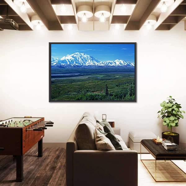 Mt McKinley &amp; Lake Canvas Wall Art-3 Horizontal-Gallery Wrap-25" x 16"-Tiaracle