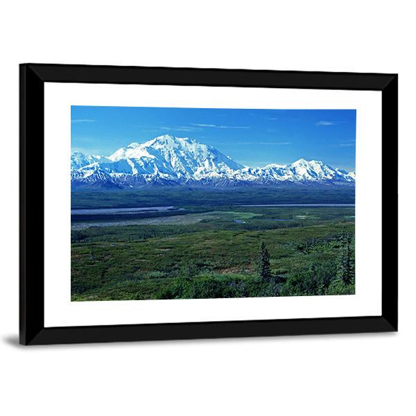 Mt McKinley &amp; Lake Canvas Wall Art-3 Horizontal-Gallery Wrap-25" x 16"-Tiaracle