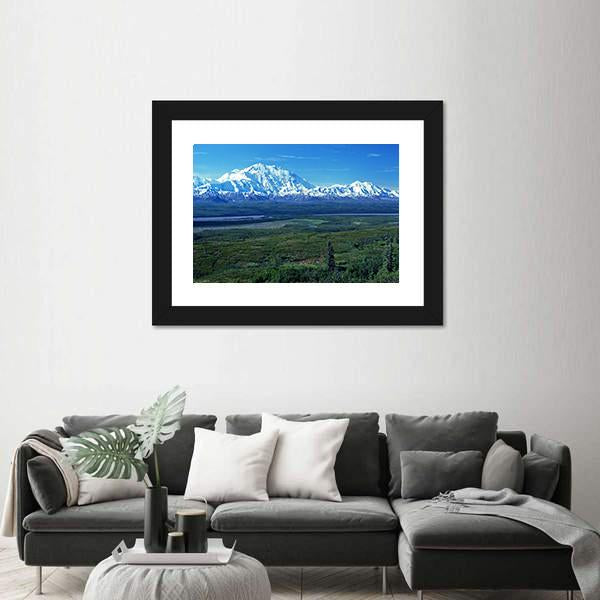 Mt McKinley &amp; Lake Canvas Wall Art-3 Horizontal-Gallery Wrap-25" x 16"-Tiaracle