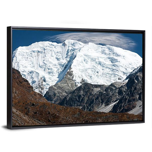 Mt Shishapangma From Langtang Valley Canvas Wall Art-1 Piece-Floating Frame-36" x 24"-Tiaracle