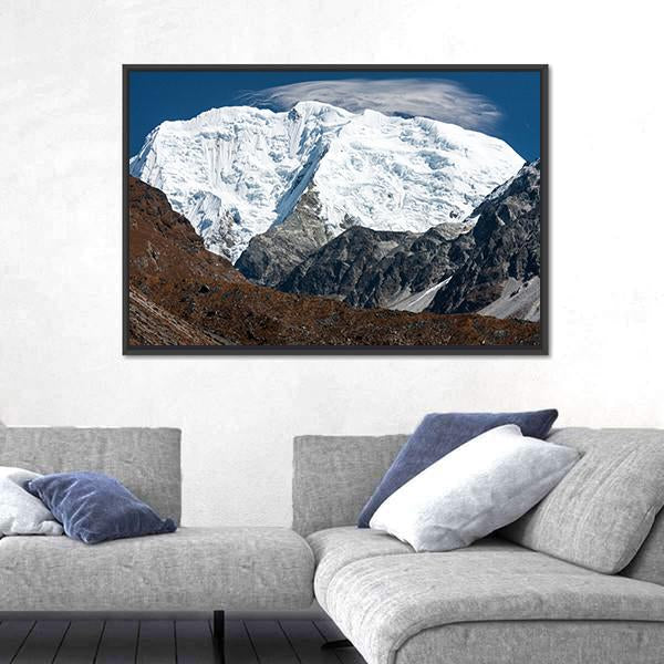 Mt Shishapangma From Langtang Valley Canvas Wall Art-3 Horizontal-Gallery Wrap-25" x 16"-Tiaracle