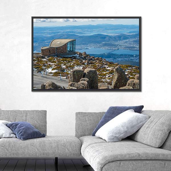 Mt Wellington &amp; Hobart City Canvas Wall Art-3 Horizontal-Gallery Wrap-25" x 16"-Tiaracle