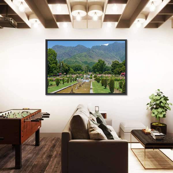 Mughal Garden In Srinagar Canvas Wall Art-3 Horizontal-Gallery Wrap-25" x 16"-Tiaracle