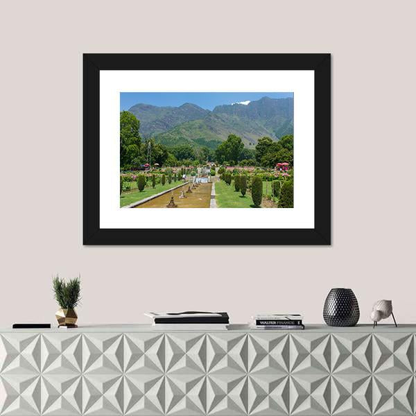 Mughal Garden In Srinagar Canvas Wall Art-3 Horizontal-Gallery Wrap-25" x 16"-Tiaracle