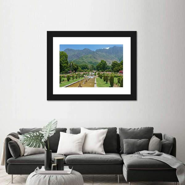 Mughal Garden In Srinagar Canvas Wall Art-3 Horizontal-Gallery Wrap-25" x 16"-Tiaracle