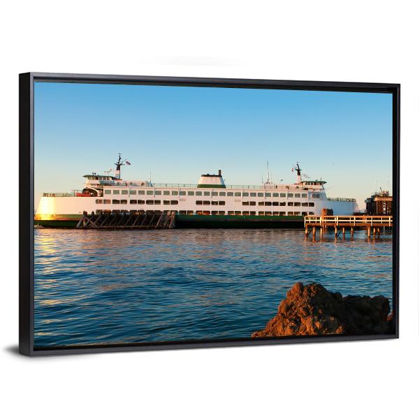 Mukilteo To Bainbridge Washington State Canvas Wall Art-1 Piece-Floating Frame-24" x 16"-Tiaracle