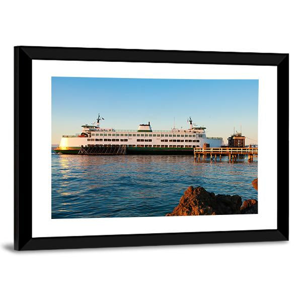 Mukilteo To Bainbridge Washington State Canvas Wall Art-1 Piece-Framed Print-20" x 16"-Tiaracle