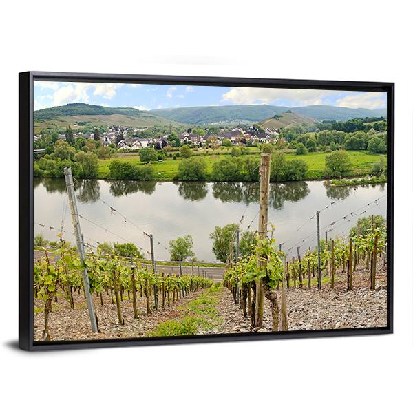 Mulheim Village & River Canvas Wall Art-3 Horizontal-Gallery Wrap-25" x 16"-Tiaracle