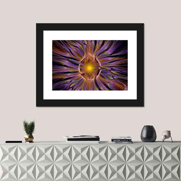 Multicolored Fractal Pattern Canvas Wall Art-1 Piece-Framed Print-20" x 16"-Tiaracle