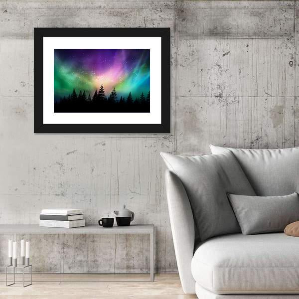 Multicolored Northern Lights Canvas Wall Art-3 Horizontal-Gallery Wrap-25" x 16"-Tiaracle