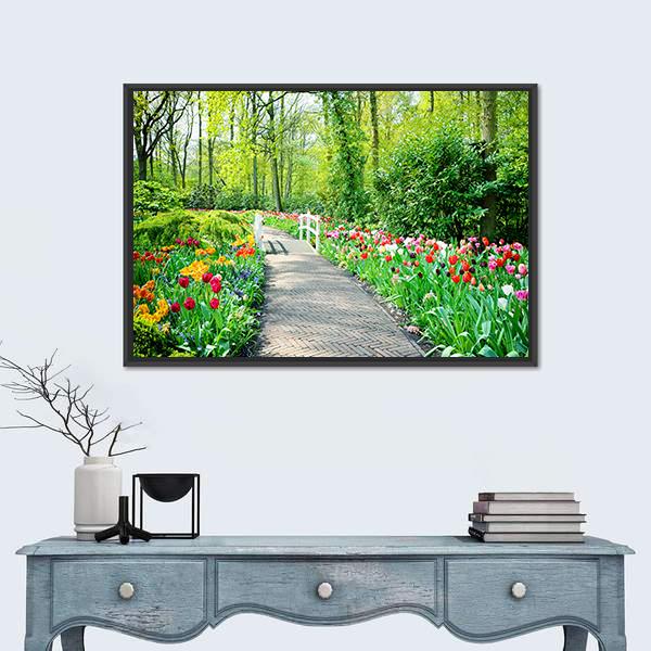 Multicolored Tulips In Keukenhof Gardens Canvas Wall Art-3 Horizontal-Gallery Wrap-25" x 16"-Tiaracle