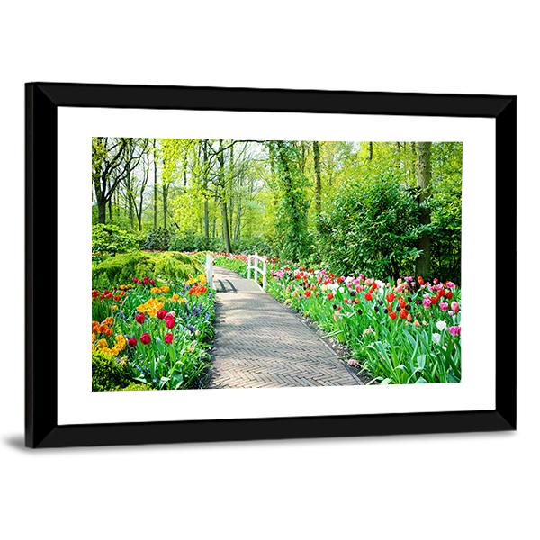 Multicolored Tulips In Keukenhof Gardens Canvas Wall Art-3 Horizontal-Gallery Wrap-25" x 16"-Tiaracle