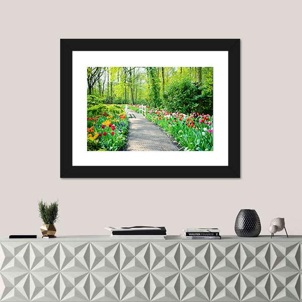 Multicolored Tulips In Keukenhof Gardens Canvas Wall Art-3 Horizontal-Gallery Wrap-25" x 16"-Tiaracle