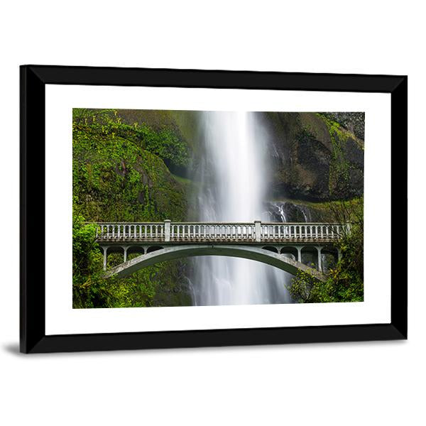 Multnomah Falls Oregon Canvas Wall Art-1 Piece-Framed Print-42" x 14"-Tiaracle