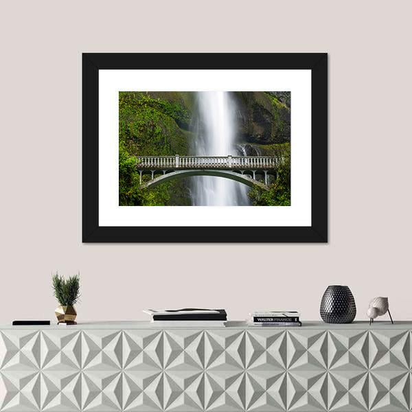 Multnomah Falls Oregon Canvas Wall Art-5 Horizontal-Gallery Wrap-22" x 12"-Tiaracle