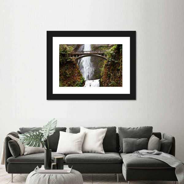 Multnomah Falls Oregon Canvas Wall Art-5 Horizontal-Gallery Wrap-22" x 12"-Tiaracle