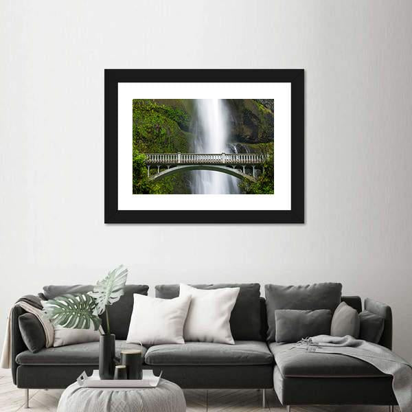 Multnomah Falls Oregon Canvas Wall Art-5 Horizontal-Gallery Wrap-22" x 12"-Tiaracle