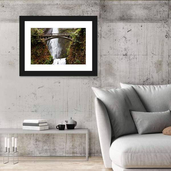 Multnomah Falls Oregon Canvas Wall Art-5 Horizontal-Gallery Wrap-22" x 12"-Tiaracle