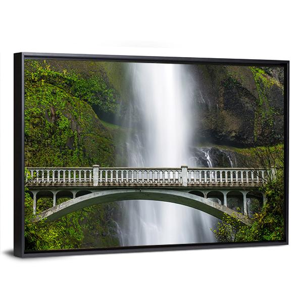 Multnomah Falls Oregon Canvas Wall Art-5 Horizontal-Gallery Wrap-22" x 12"-Tiaracle