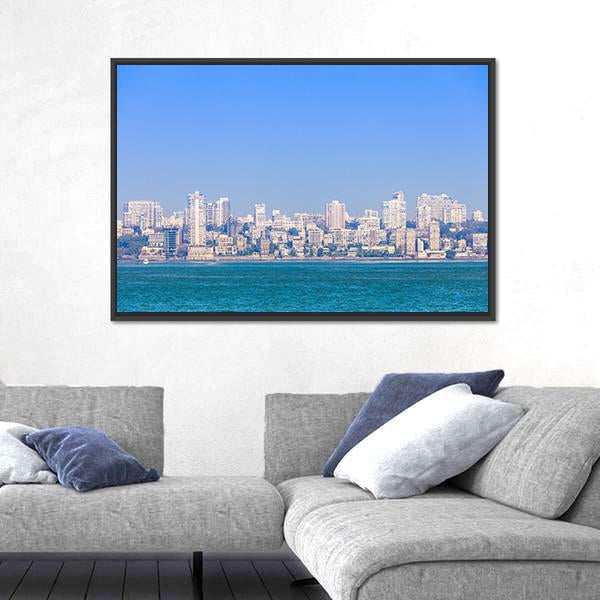 Mumbai Skyline Canvas Wall Art-3 Horizontal-Gallery Wrap-25" x 16"-Tiaracle