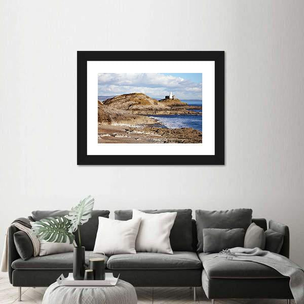 Mumbles With It's lighthouse Canvas Wall Art-3 Horizontal-Gallery Wrap-25" x 16"-Tiaracle