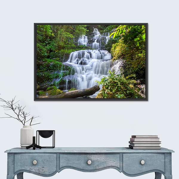 Mun Daeng Waterfall Canvas Wall Art-3 Horizontal-Gallery Wrap-25" x 16"-Tiaracle