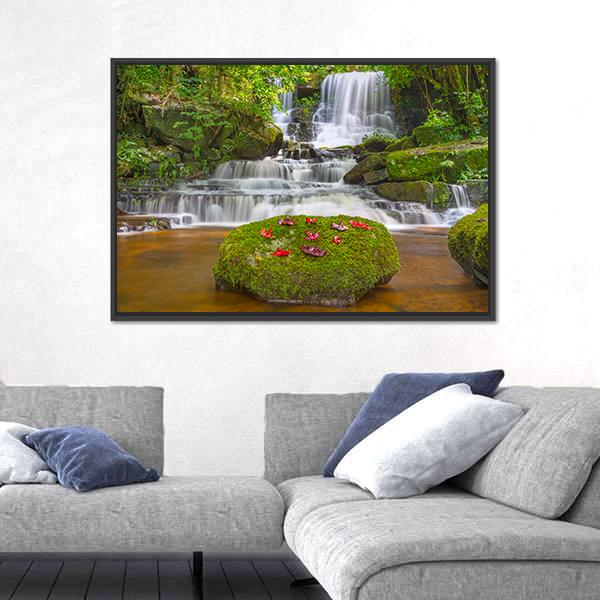 Mun Daeng Waterfall Canvas Wall Art-5 Horizontal-Gallery Wrap-22" x 12"-Tiaracle