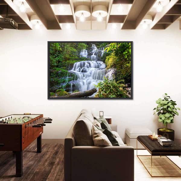 Mun Daeng Waterfall Canvas Wall Art-3 Horizontal-Gallery Wrap-25" x 16"-Tiaracle