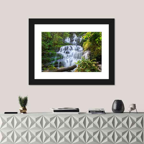 Mun Daeng Waterfall Canvas Wall Art-3 Horizontal-Gallery Wrap-25" x 16"-Tiaracle
