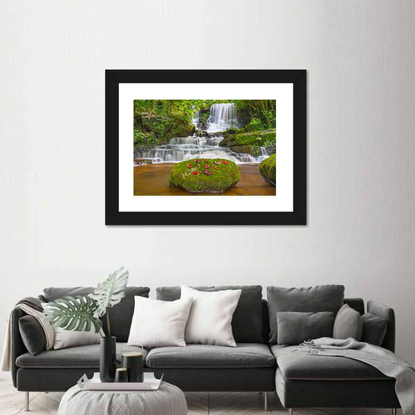 Mun Daeng Waterfall Canvas Wall Art-5 Horizontal-Gallery Wrap-22" x 12"-Tiaracle