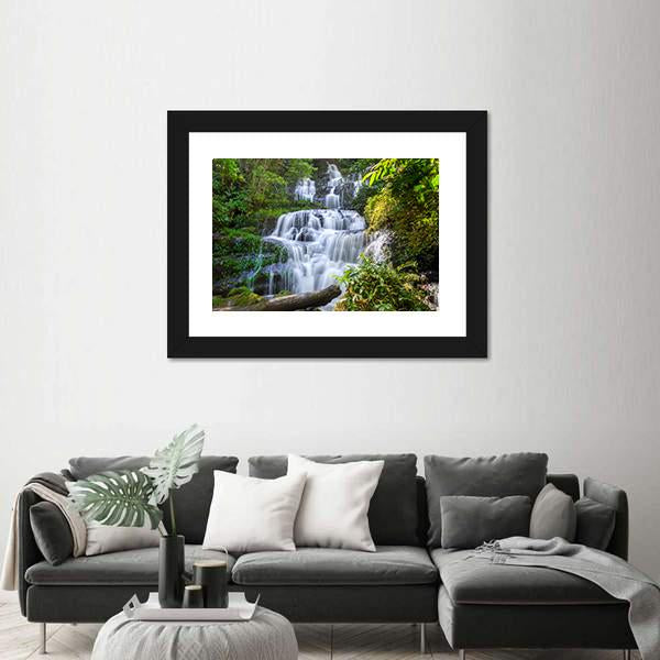 Mun Daeng Waterfall Canvas Wall Art-3 Horizontal-Gallery Wrap-25" x 16"-Tiaracle