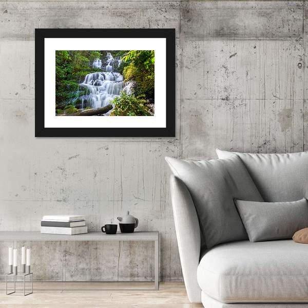 Mun Daeng Waterfall Canvas Wall Art-3 Horizontal-Gallery Wrap-25" x 16"-Tiaracle