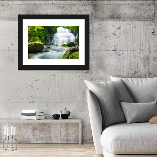 Mundaeng Waterfall Thailand Canvas Wall Art-3 Horizontal-Gallery Wrap-25" x 16"-Tiaracle