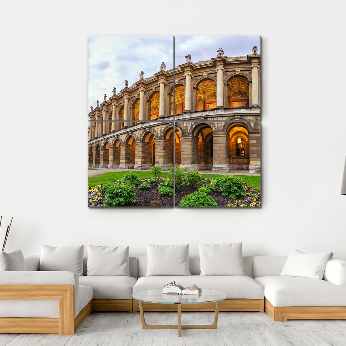 Munich City Skyline Canvas Wall Art-4 Square-Gallery Wrap-17" x 17"-Tiaracle