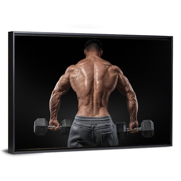 Muscular Male Model Bodybuilder Canvas Wall Art-1 Piece-Floating Frame-36" x 24"-Tiaracle