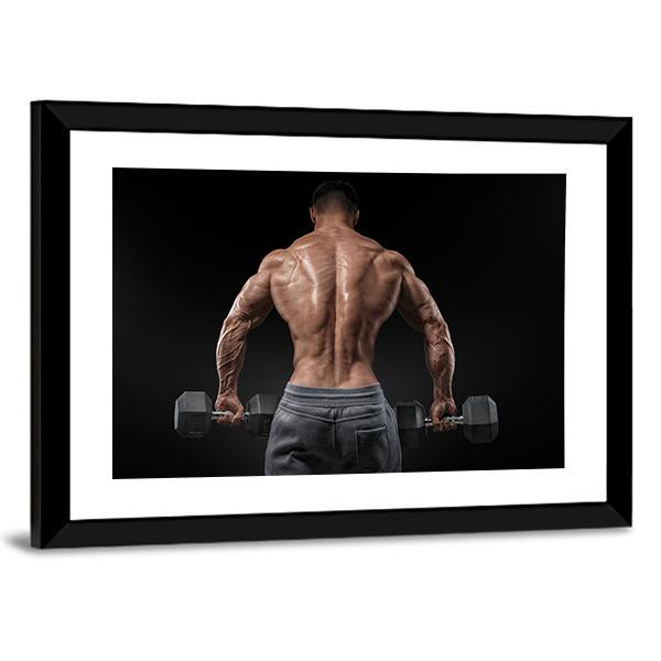 Muscular Male Model Bodybuilder Canvas Wall Art-1 Piece-Framed Print-30" x 20"-Tiaracle