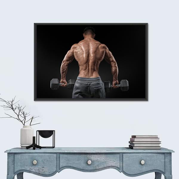 Muscular Male Model Bodybuilder Canvas Wall Art-5 Horizontal-Gallery Wrap-22" x 12"-Tiaracle