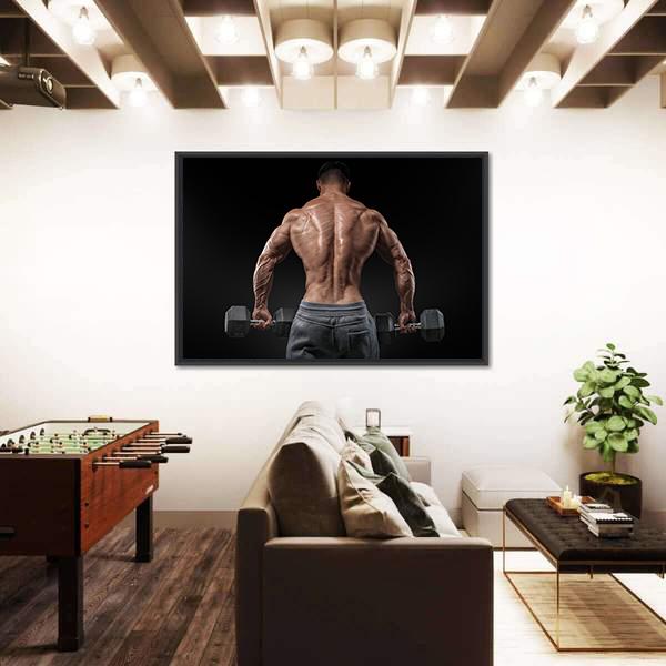 Muscular Male Model Bodybuilder Canvas Wall Art-5 Horizontal-Gallery Wrap-22" x 12"-Tiaracle