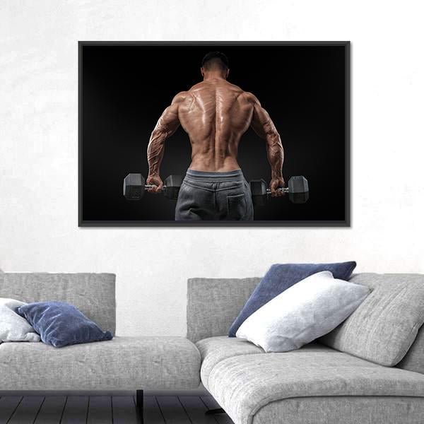 Muscular Male Model Bodybuilder Canvas Wall Art-5 Horizontal-Gallery Wrap-22" x 12"-Tiaracle