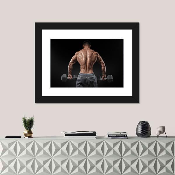 Muscular Male Model Bodybuilder Canvas Wall Art-5 Horizontal-Gallery Wrap-22" x 12"-Tiaracle