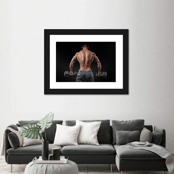 Muscular Male Model Bodybuilder Canvas Wall Art-5 Horizontal-Gallery Wrap-22" x 12"-Tiaracle