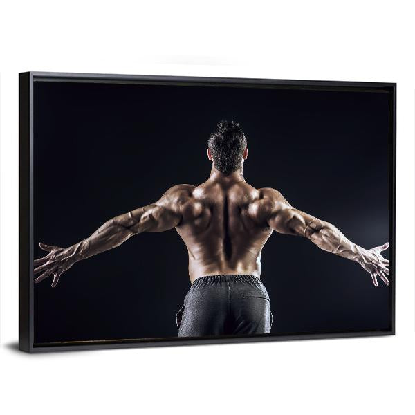 Muscular Man Canvas Wall Art-1 Piece-Floating Frame-36" x 24"-Tiaracle
